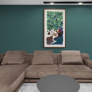 Man playing Bana Acrylic Painting