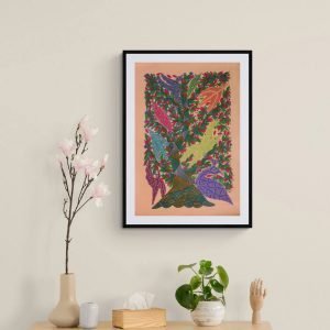 Peacock and Birds Bhil Art