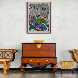 Peacock birds and Deer wall painting