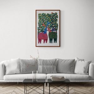 Playful Elephants wall Painting
