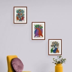 Set of three Gond Painting