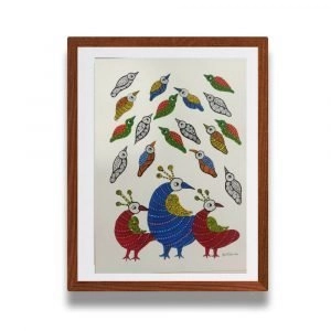 Three Birds Gond Painting