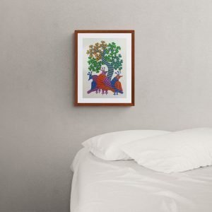 Three Colourful Birds Framed Painting