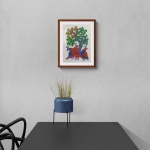 Three Colourful Birds Gond Art