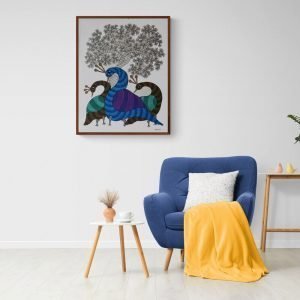 Three Peacocks Acrylic Painting
