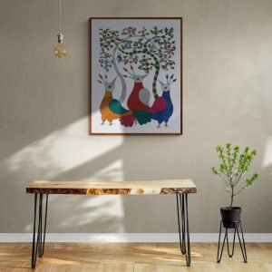 Three colourful Birds Acrylic Painting