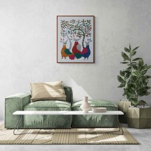 Three colourful Birds Canvas Painting