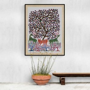 Tiger and Deer Gond Art