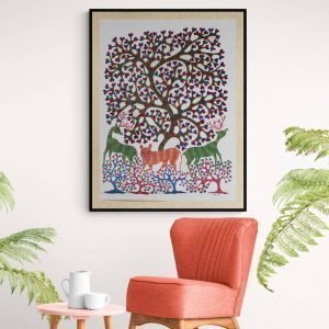 Tiger and Deer Gond Painting