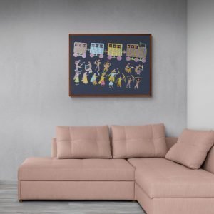 Train Journey and rituals canvas painting