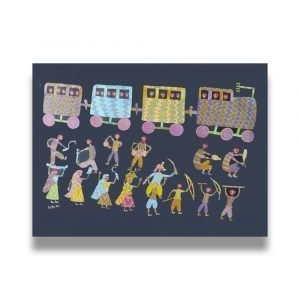 Train Journey and rituals wall painting