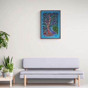 Tree of Life Peacock and Birds Pithora Art