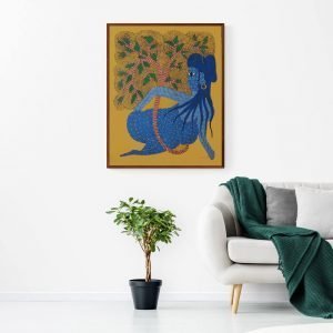 Tribal Woman resting Gond Painting