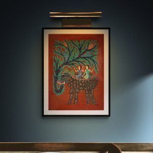Tribes riding elephant canvas painting