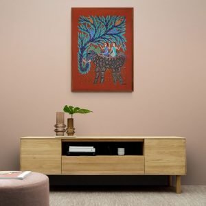 Tribes riding elephant painting