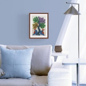 Two Birds Under a Tree Framed Painting