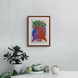 Two Peacock Paper Tribal Painting