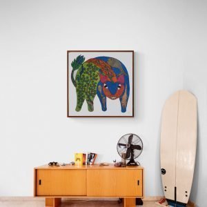 Wild Animals embed in nature canvas painting