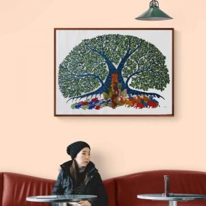 Animal surrounding Bana Canvas Painting