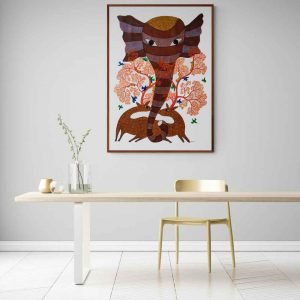 Elephant and Deer Canvas Painting