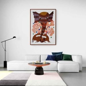 Elephant and Deer Tribal Painting