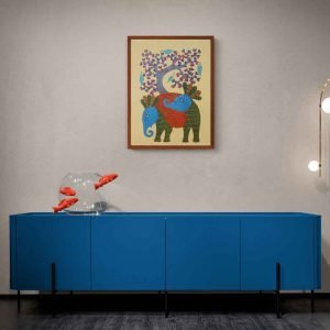 Elephants in the forest gond painting