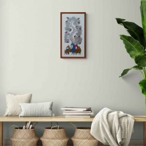 Group of Colourful Deer gond painting