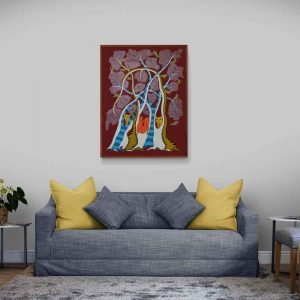 Peeping animals canvas painting