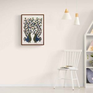 Two Birds embedded in nature Tribal painting