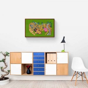 Cow under the tree gond painting