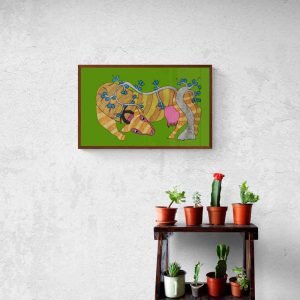 Cow under the tree tribal painting