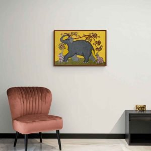 Elephant and two calfs canvas painting