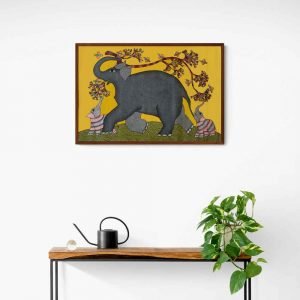 Elephant and two calfs tribal painting