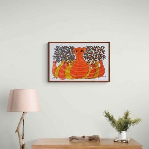 Family of wild animal acrylic painting