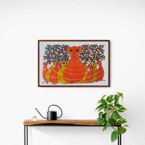 Family of wild animal tribal painting