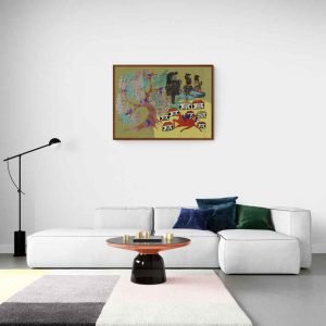 Goddess and tribal village canvas painting