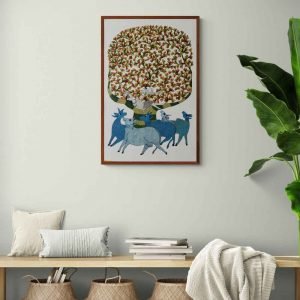Group of Cows under a tree canvas painting