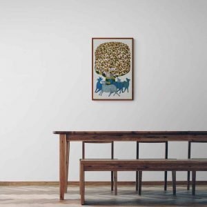 Group of Cows under a tree tribal painting