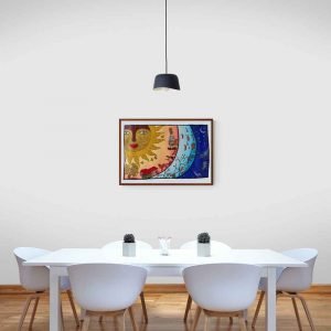 Sun and various life forms gond painting