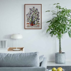 tribal village acrylic painting