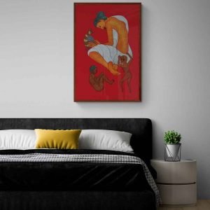 woman and children gond painting