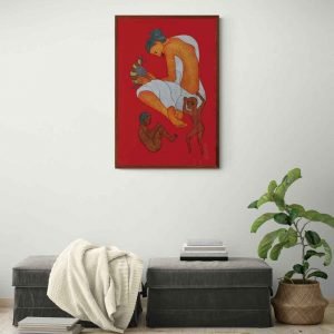 woman and children tribal painting