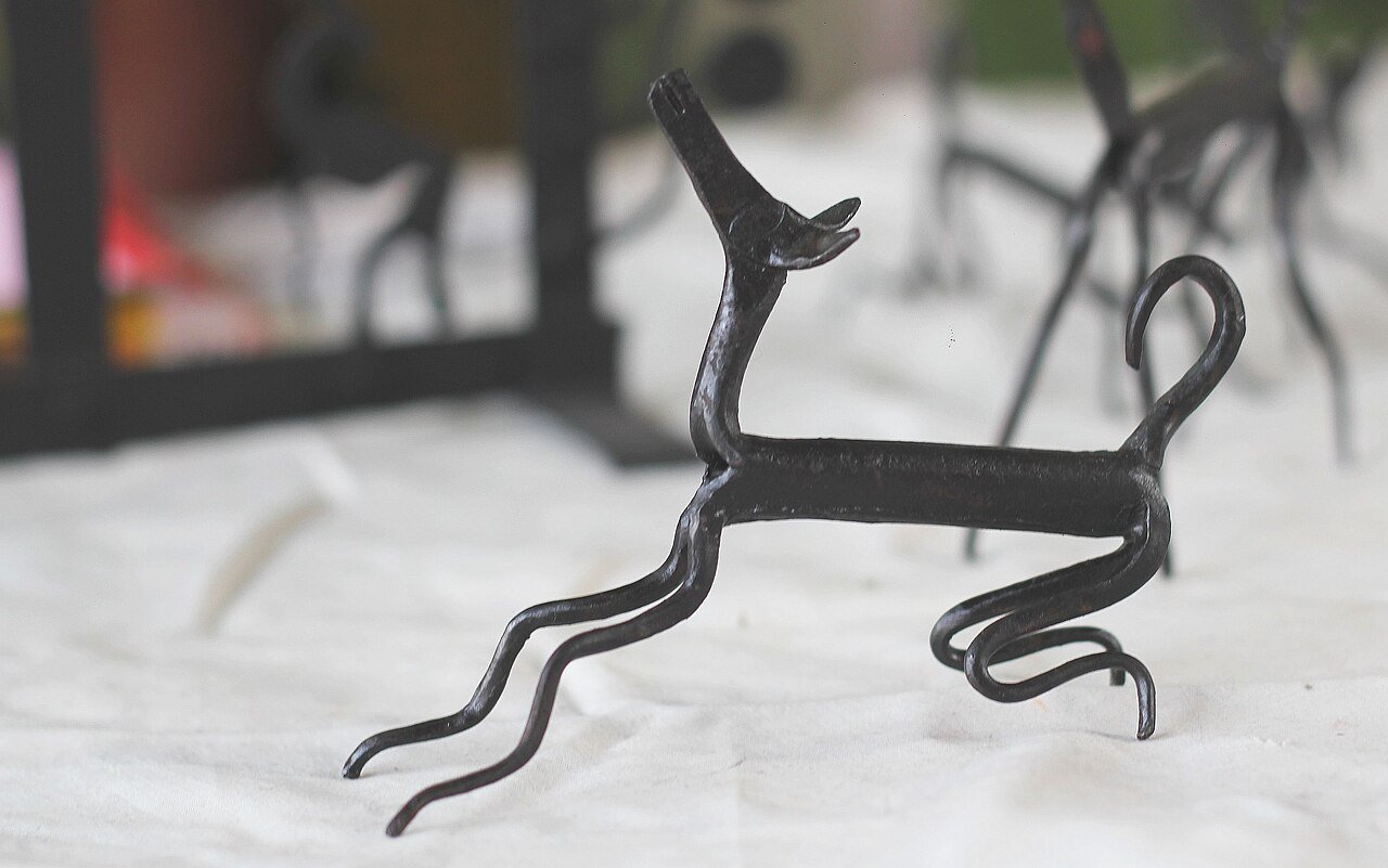 Tribal wrought-iron animal figurine, Central India